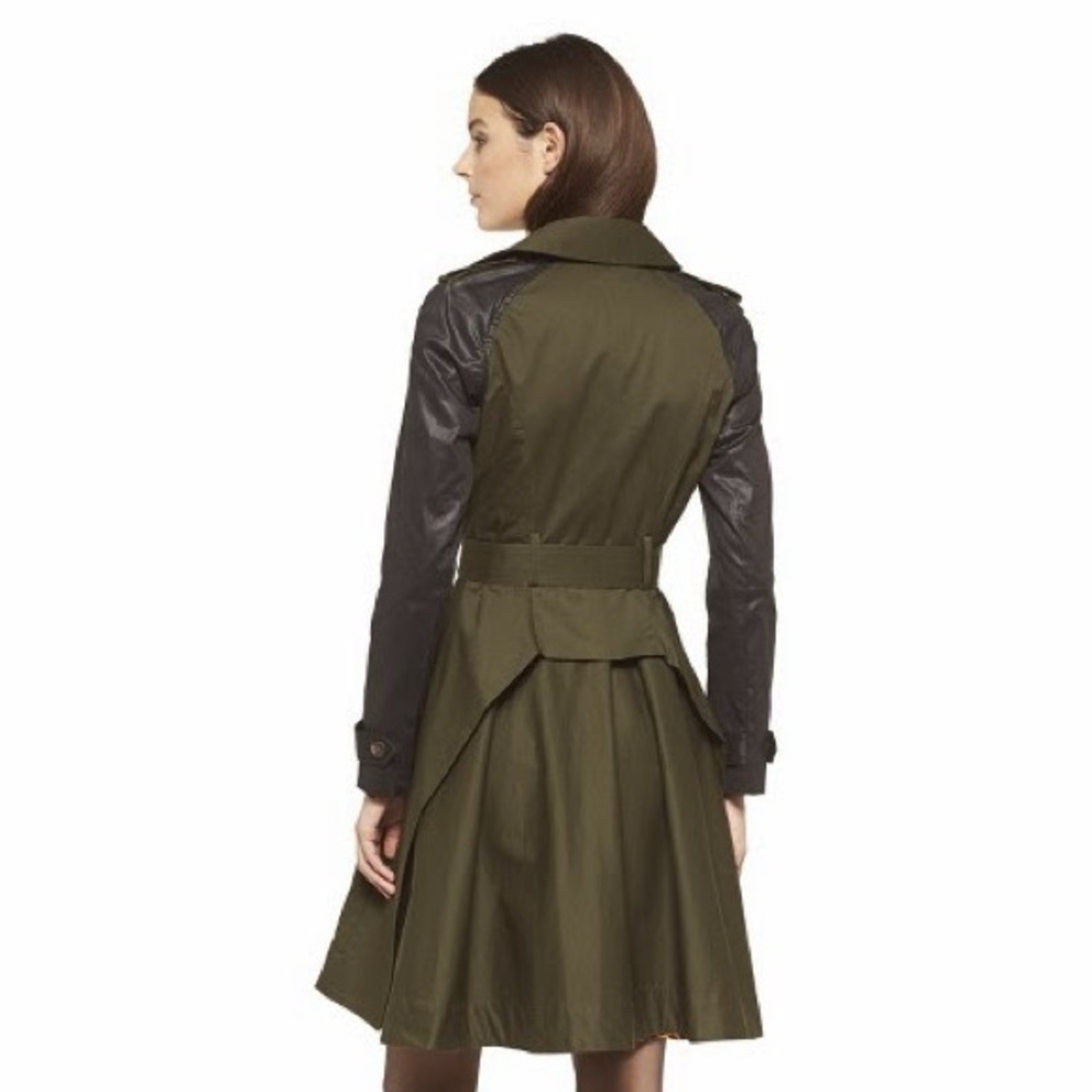 Altuzarra For Target Olive Green Trench Coat with Black Sleeves